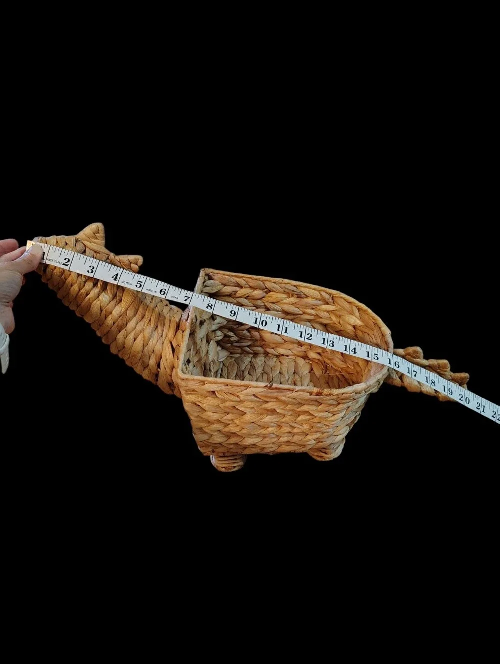 Dinosaur Rattan Wicker Plant Fruit Storage Decorative Planter